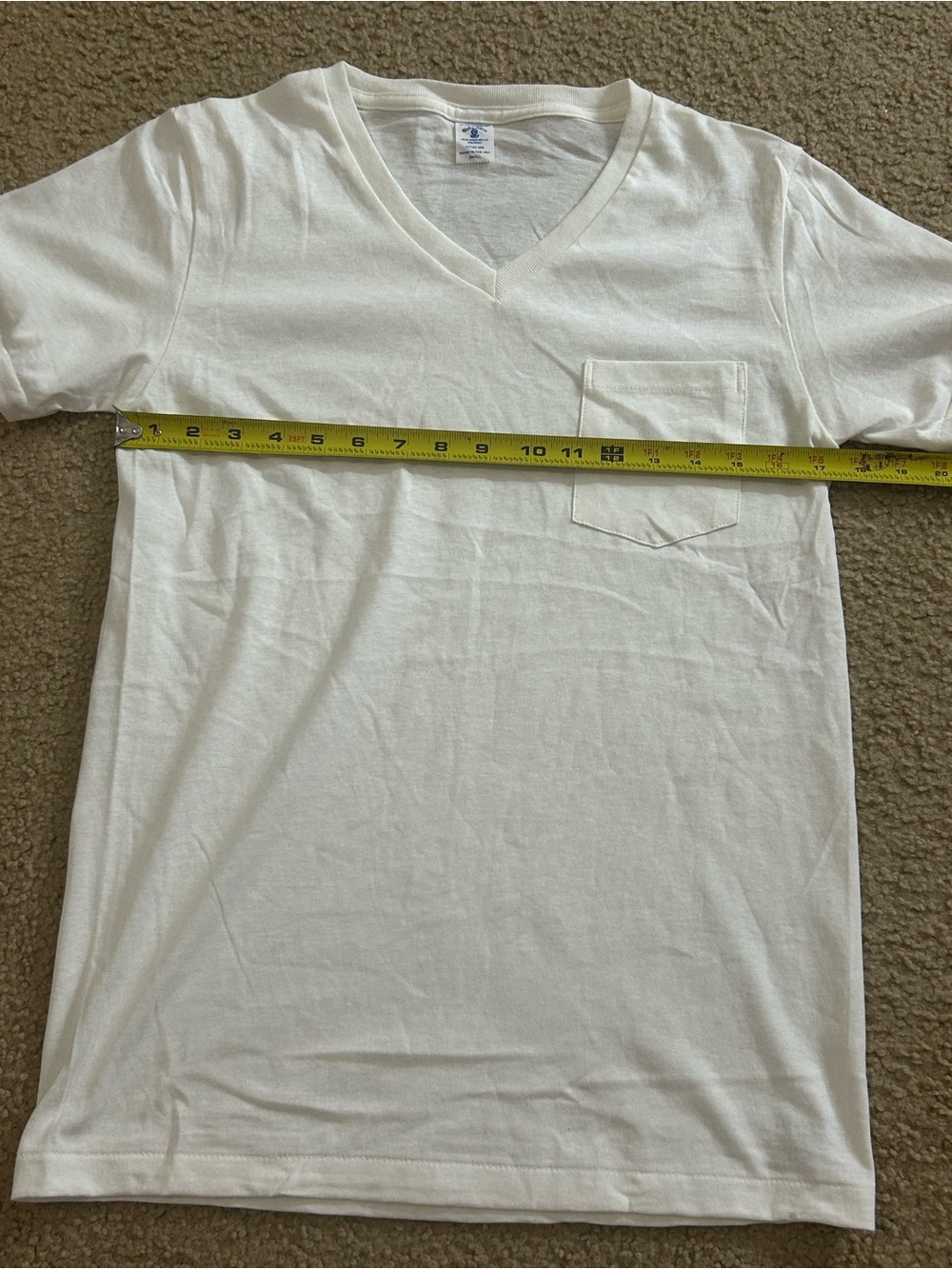 Velva Sheen Shirt Mens Small Single Stitch Basic V Neck Pocket Blank Adult - Picture 5 of 6
